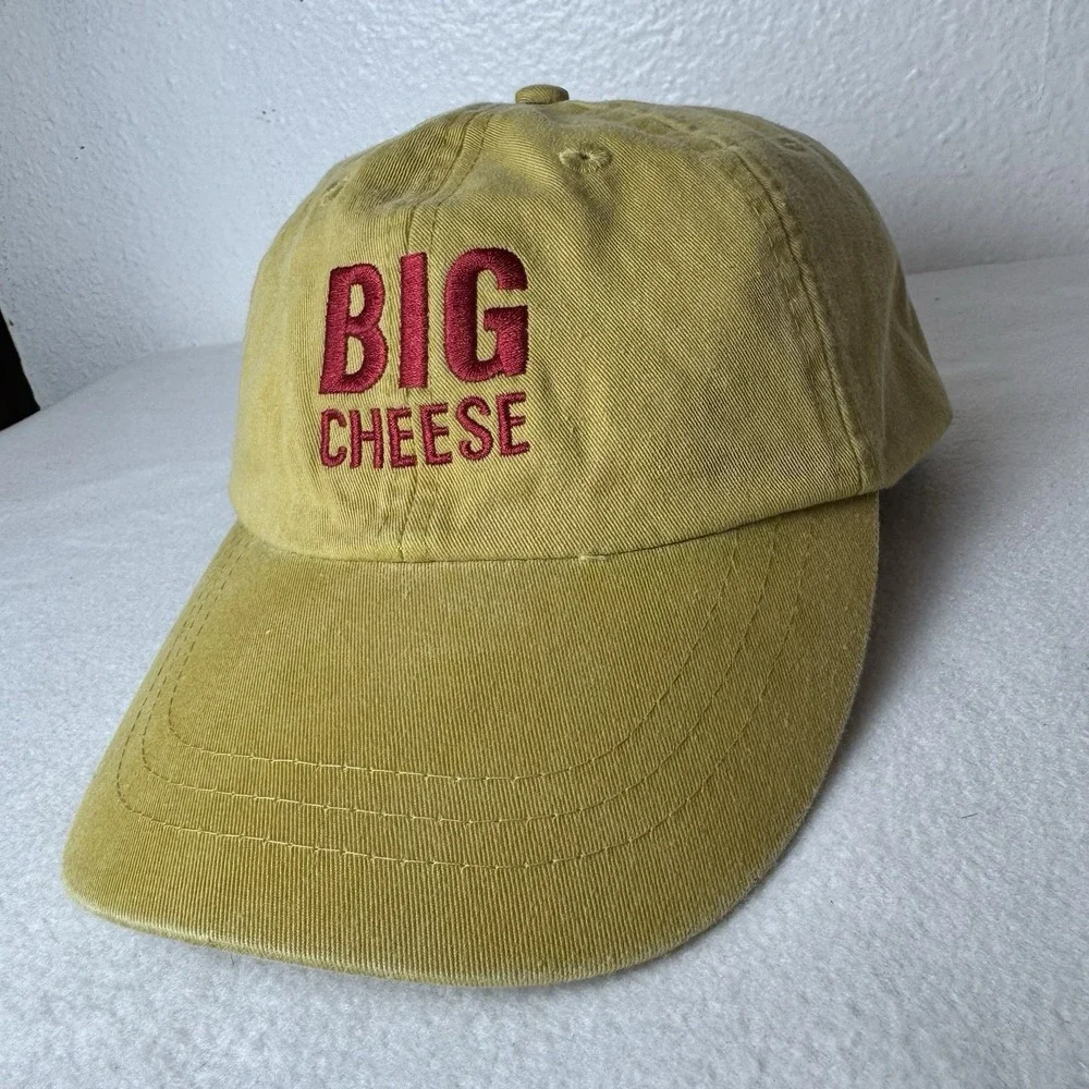 Murrays Big Cheese Hat Yellow Leather Adjustable Strapback Cap Adams Cotton
